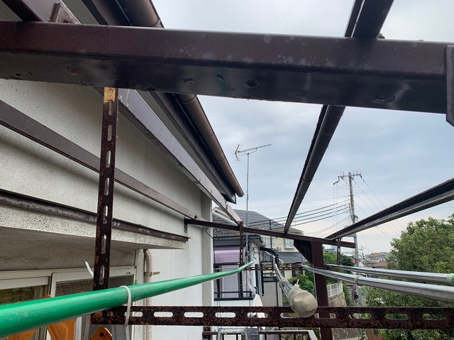 ベランダ波板撤去後